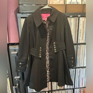 Betsy Johnson Vintage 2000’s Black Wool Blend Coat Size 12